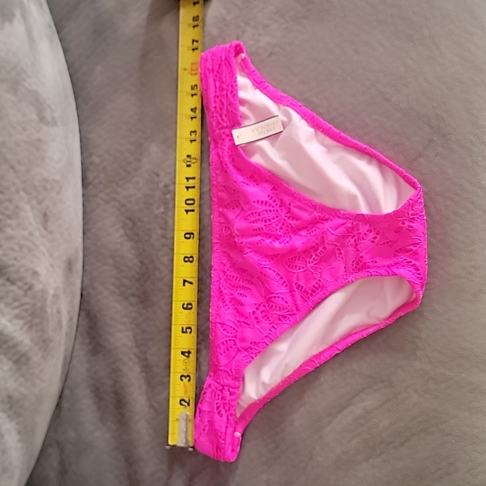 Victoria’s Secret “The Knockout Bikini” in Neon Pink Lace Overlay Size XL - Picture 11 of 12